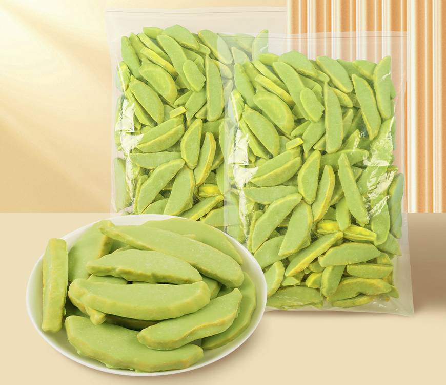 抹茶涂层冻干芒果